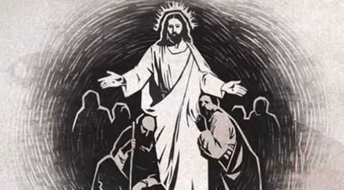 Jésus-Christ, les bras ouverts, invite tout le monde à venir à lui